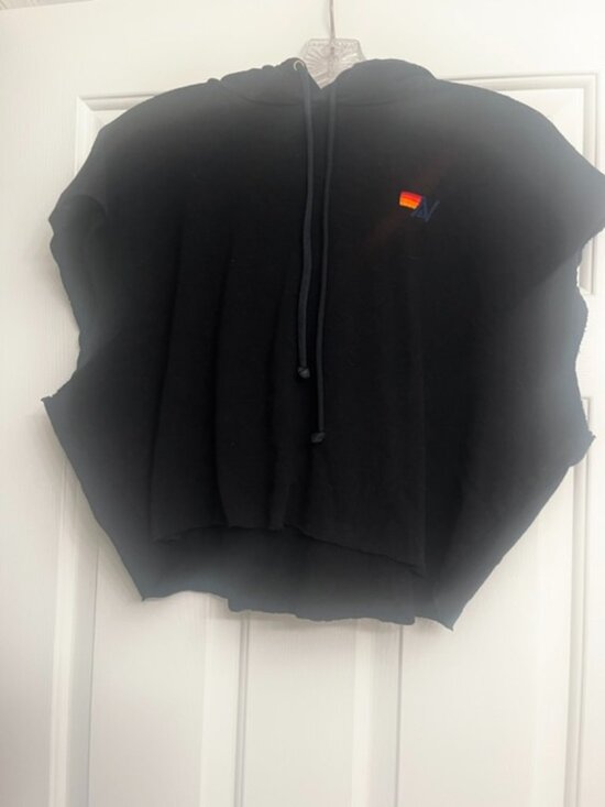 Aviator Nation Other - Girl's Black fleece lined hoodie cape.